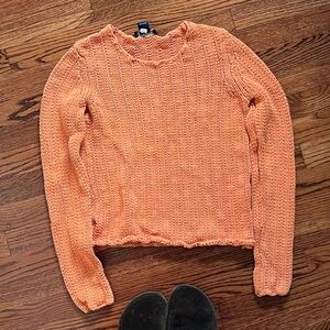 Ann Taylor Orange Knit Silk Sweater